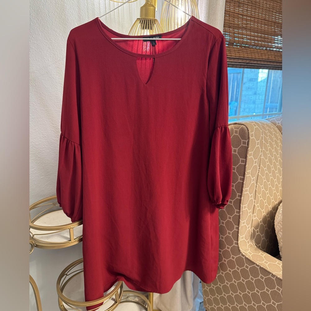 🟣 As U Wish Deep Red Blouse/Dress